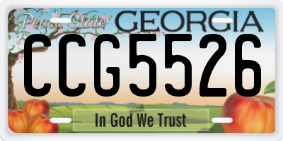 GA license plate CCG5526