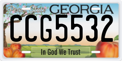 GA license plate CCG5532