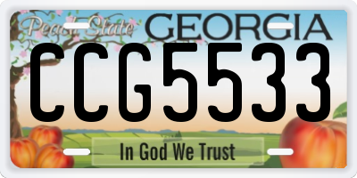GA license plate CCG5533