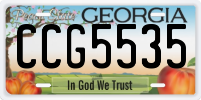 GA license plate CCG5535