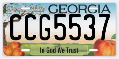 GA license plate CCG5537