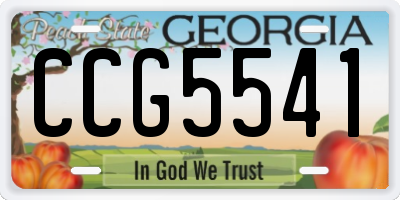 GA license plate CCG5541