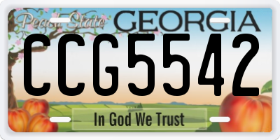 GA license plate CCG5542