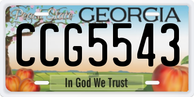 GA license plate CCG5543