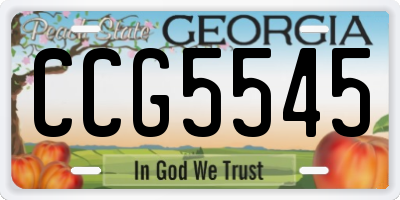 GA license plate CCG5545