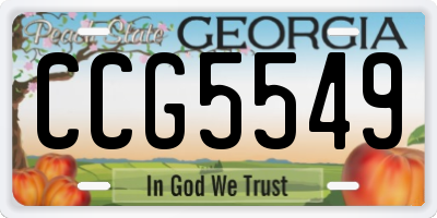 GA license plate CCG5549