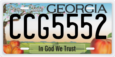GA license plate CCG5552