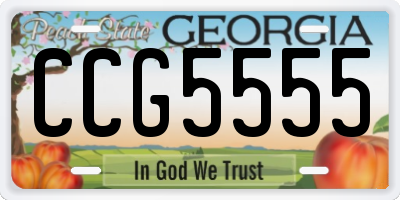 GA license plate CCG5555