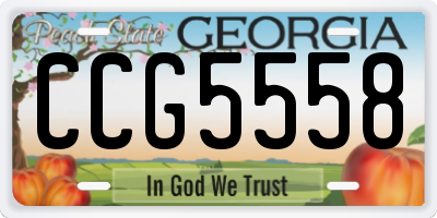 GA license plate CCG5558