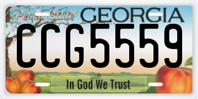 GA license plate CCG5559