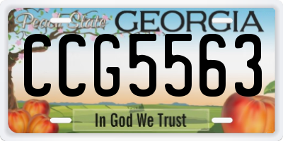 GA license plate CCG5563
