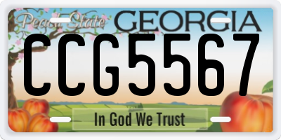 GA license plate CCG5567