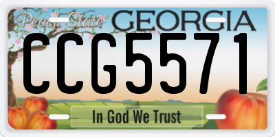 GA license plate CCG5571
