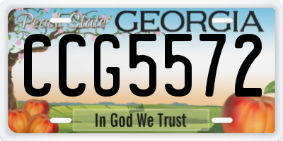 GA license plate CCG5572