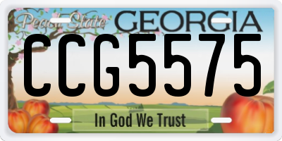 GA license plate CCG5575