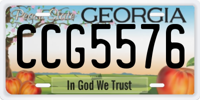 GA license plate CCG5576