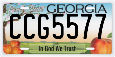 GA license plate CCG5577