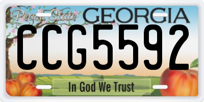 GA license plate CCG5592