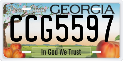 GA license plate CCG5597