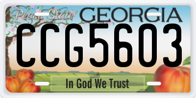 GA license plate CCG5603