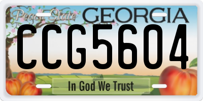 GA license plate CCG5604