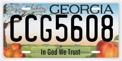 GA license plate CCG5608
