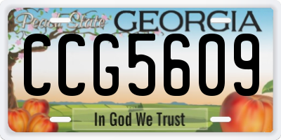 GA license plate CCG5609