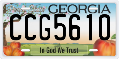 GA license plate CCG5610