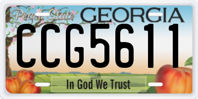 GA license plate CCG5611