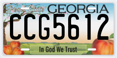 GA license plate CCG5612