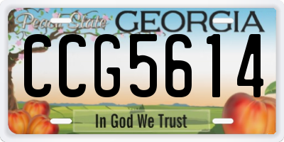 GA license plate CCG5614