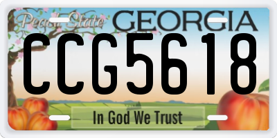 GA license plate CCG5618