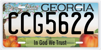 GA license plate CCG5622