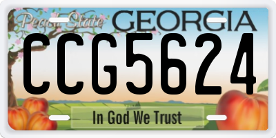 GA license plate CCG5624