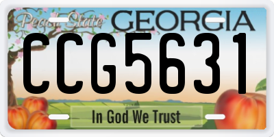 GA license plate CCG5631
