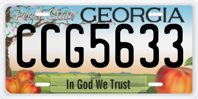 GA license plate CCG5633