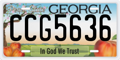 GA license plate CCG5636