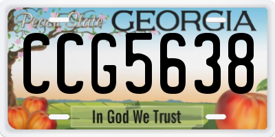 GA license plate CCG5638