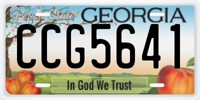GA license plate CCG5641
