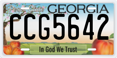 GA license plate CCG5642