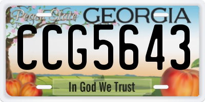 GA license plate CCG5643