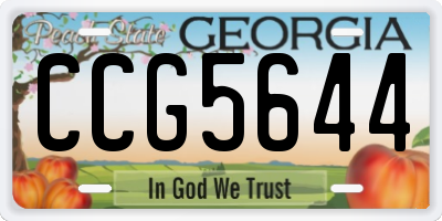GA license plate CCG5644