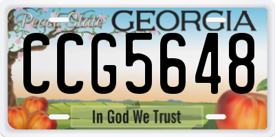 GA license plate CCG5648