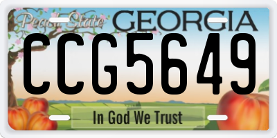 GA license plate CCG5649