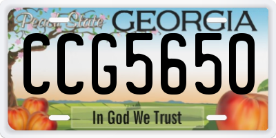 GA license plate CCG5650
