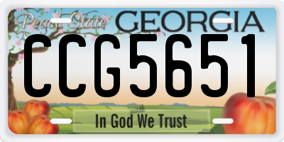 GA license plate CCG5651