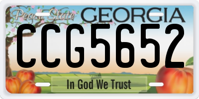 GA license plate CCG5652