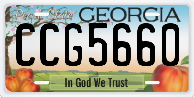 GA license plate CCG5660