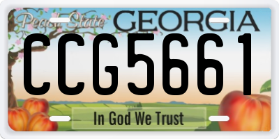GA license plate CCG5661