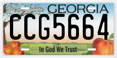 GA license plate CCG5664